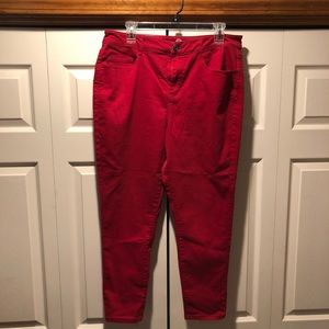 High Rise Red Jeggings size 17